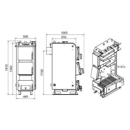 Котел твердопаливний сталевий Thermo Alliance Vulcan V 5.0 SF 15 - 2