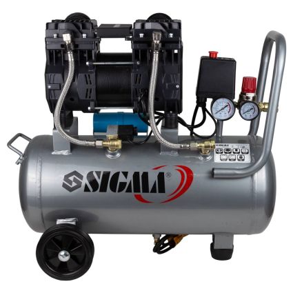 Компрессор двухцилиндровый безмасляный 1.5кВт 209л/мин 8бар 30л SIGMA (7042541) - 3