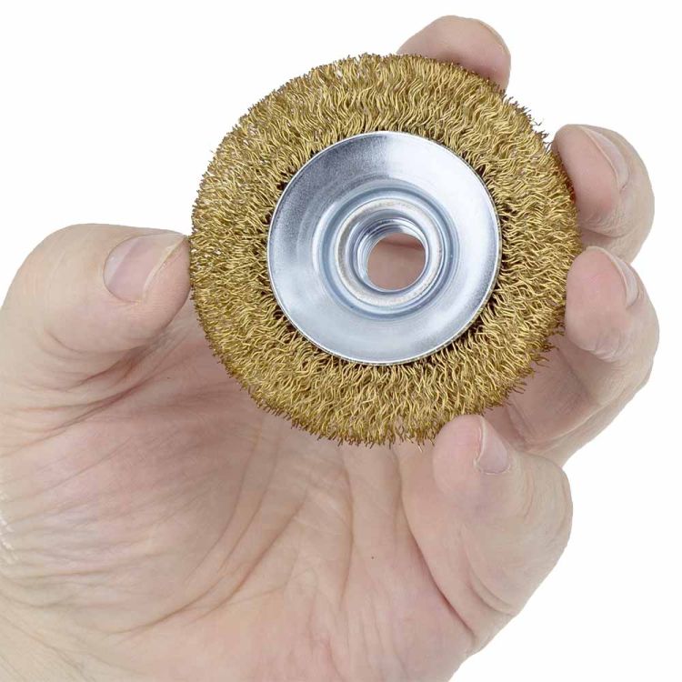 Щетка проволочная конусообразная Ø75мм М14×2мм (латунированная) Sigma (9016071) - 6