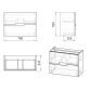 AIVA комплект мебели 80см белый: тумба подвесная , 2 ящика + умывальник накладной арт 15-68-080 - 3