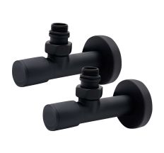 Комплект кранів Thermo Alliance Standart 1/2&quot; З для рушникосушарки кутовий чорний SF395W15B