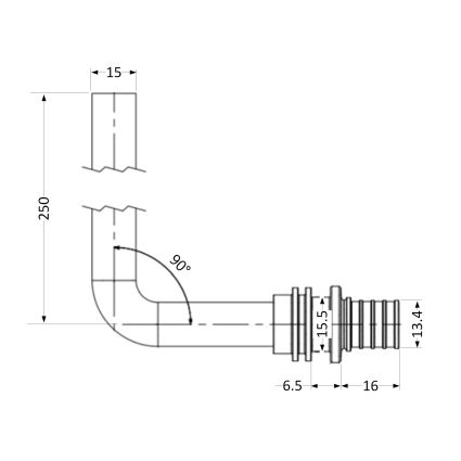 Трубка для радіатора Icma №1043 d16х2,2 для натяжного фитинга 851043BOGE07 - 2