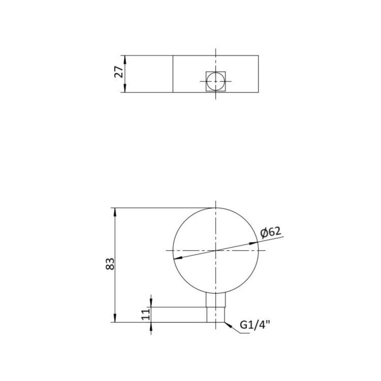 Манометр із гліцерином Thermo Alliancе Forte 6 бар, 1/4&amp;quot;З, заднє підключення TAF171G6B - 2