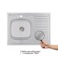 Кухонна мийка Brinex 6080-L 0,6 мм Satin (BRIN6080LSAT06) - 2
