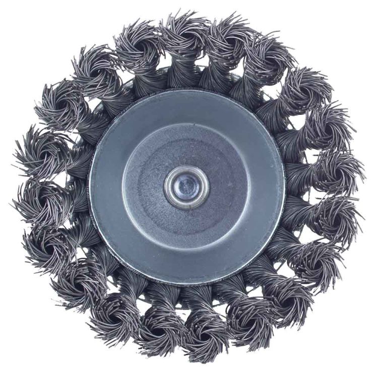 Щітка дротяна чашевидних Ø100мм хвостовик О6мм (сталевий витий) Sigma (9028101) - 2