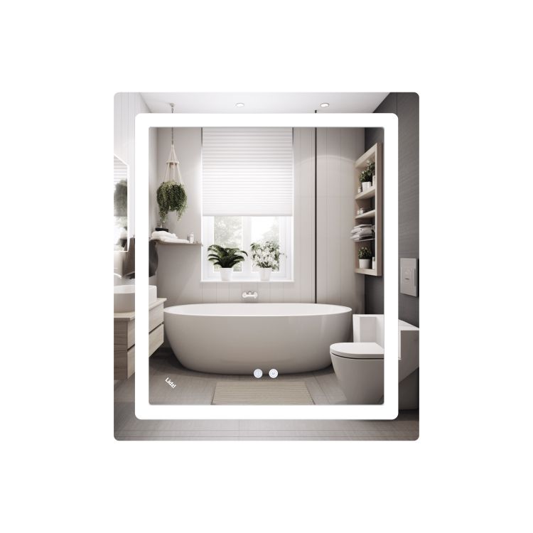 Дзеркало Lidz Kubis 700х800 з LED-підсвічуванням Touch, з антизапотіванням, з димером, рег. яскравості LD78LF9047080 - 1