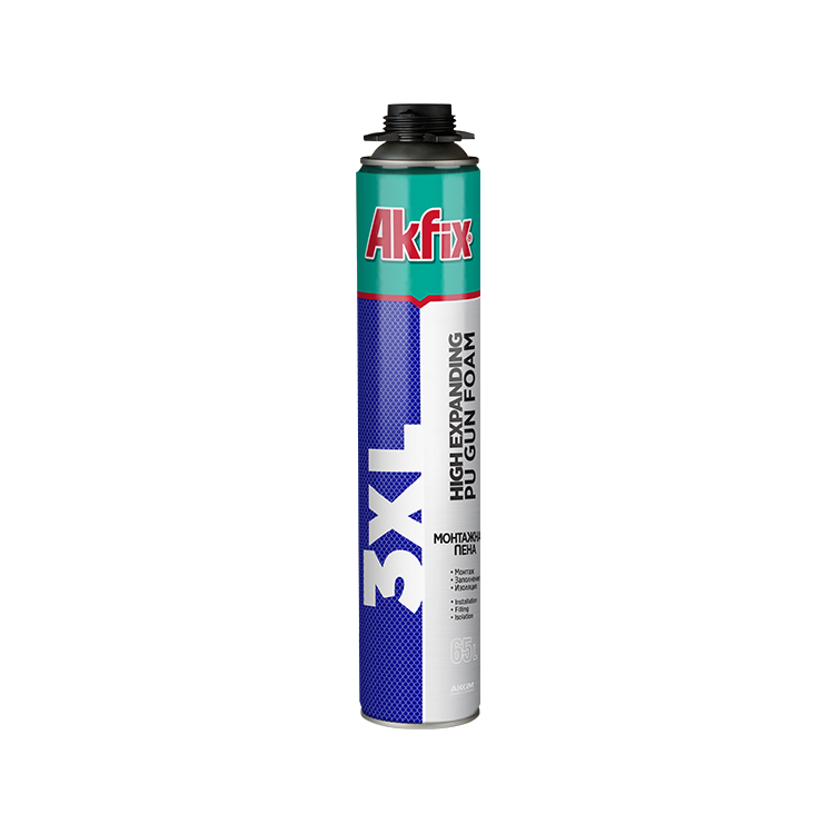 Профессиональная монтажная пистолетная пена Akfix 930 гр 3XL High Expending 65 L - 1