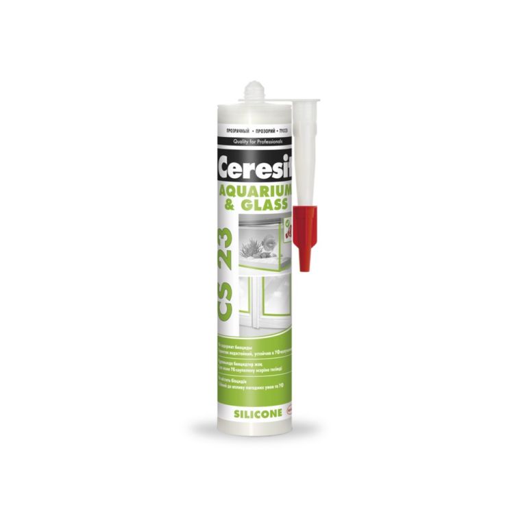Силикон Ceresit Glass силиконовый для стекла прозрачный 280 мл CS23 - 1
