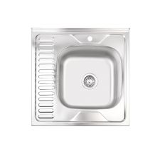 Кухонна мийка Brinex 6060-R 0,6 мм Satin (BRIN6060RSAT06)