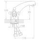 Смеситель VD 1/2&amp;quot; для раковины литой на шпильке TAU (VD-2A161C) - 2