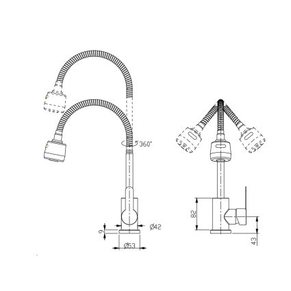 Смеситель для кухни Pure 015F41 с гибким изливом Nickel BRIPUR015F41NKL Brinex - 2