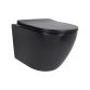 Унітаз підвісний Qtap Robin New Ultra Quiet безобідковий з сидінням Soft-close MATT BLACK QT13332381АSMB - 1