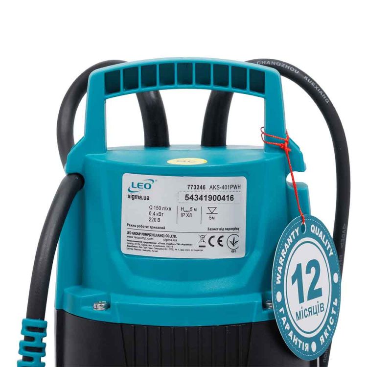 Насос дренажний садовий 0.4 кВт Hmax 5м Qmax 150л/мін LEO (773246) - 2