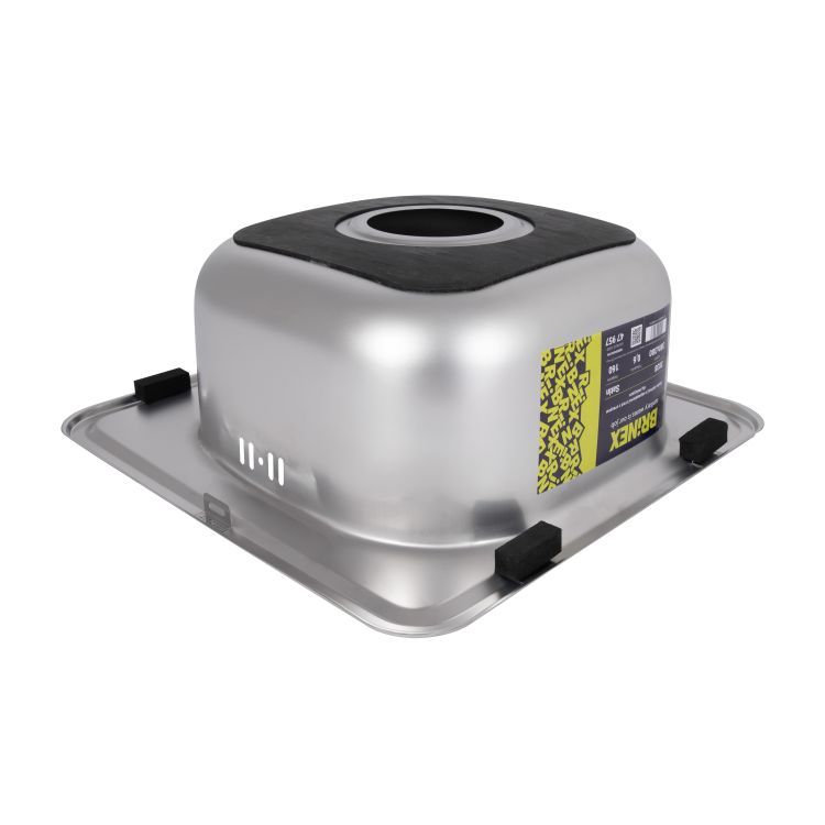 Кухонна мийка Brinex 3838 0,6 мм Satin (BRIN3835SAT06) - 5