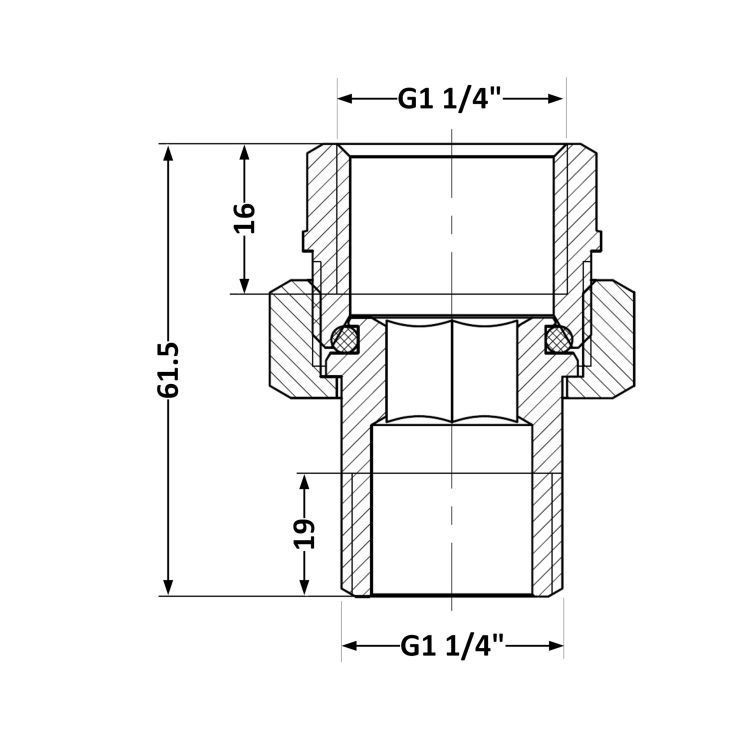 Згін-американка Thermo Alliance Standart 1 1/4&amp;quot;ВЗ нікель, прямий TAS190W32 - 2