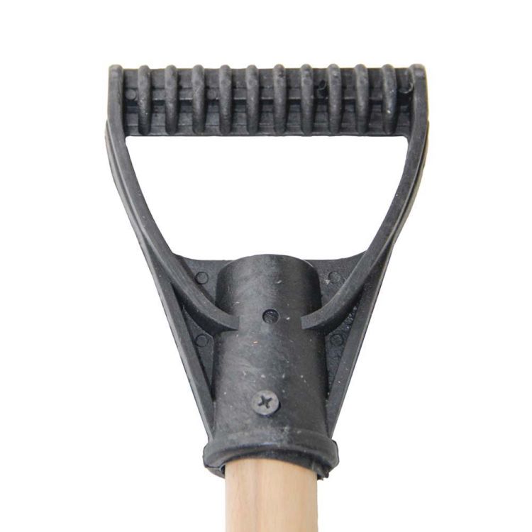 Лопата для снега/зерна пластиковая с оцинкованной планкой Standard 395×395мм с деревянной рукояткой (черная) GRAD (5046565) - 5