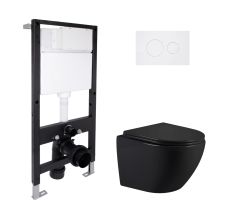 Готове рішення Qtap для ванної кімнати: підвісний унітаз Jay Ultra Quiet 485x360x320 + комплект інсталяції Standard (кругла клавіша White)