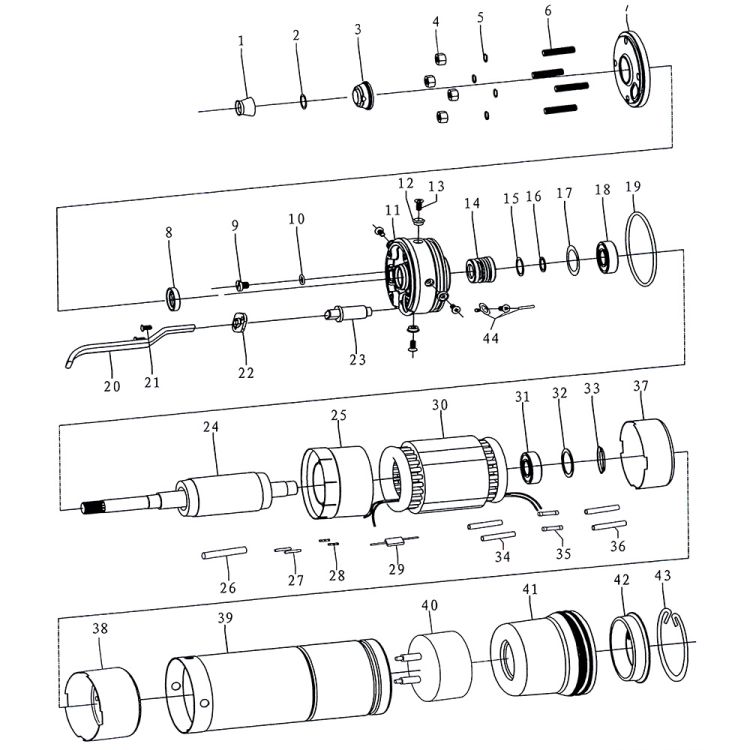 Насос центробежный 0.92кВт H 105(82)м Q 55(35)л/мин Ø102мм 50м кабеля mid DONGYIN (778444) - 3
