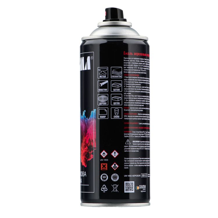 Эмаль аэрозольная акриловая 400мл RAL 3005 (темно-вишневый глянец) SIGMA (2736941) - 3