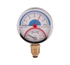 SD Термоманометр нижн. подкл.1/2 Ø80мм 120ºC 6 бар SD1726B