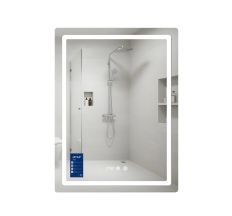Дзеркало Qtap Mideya (MI2) 600х800 з годинником, з LED-підсвічуванням Touch, з антизапотіванням, димером, рег. яскравості QTMID100080049267