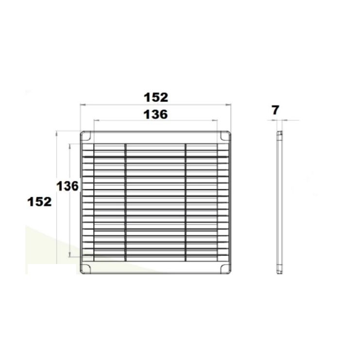 Решітка airRoxy 150x150 grey (02-317) - 2