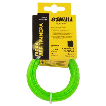 Лісочка для тріммера кручений квадрат Ø2.0мм 15м Sigma (5616031) - 4
