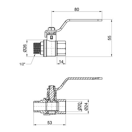 Кран кульовий SD Plus 1/2&amp;quot; ВЗ - 2