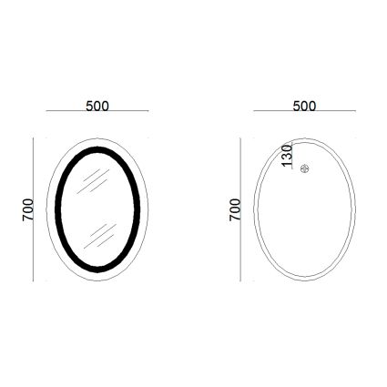 Зеркало Lidz Vida 700х500 с LED-подсветкой Touch, с антизапотеванием, с димером, рег. яркости LD78LF5070 - 2