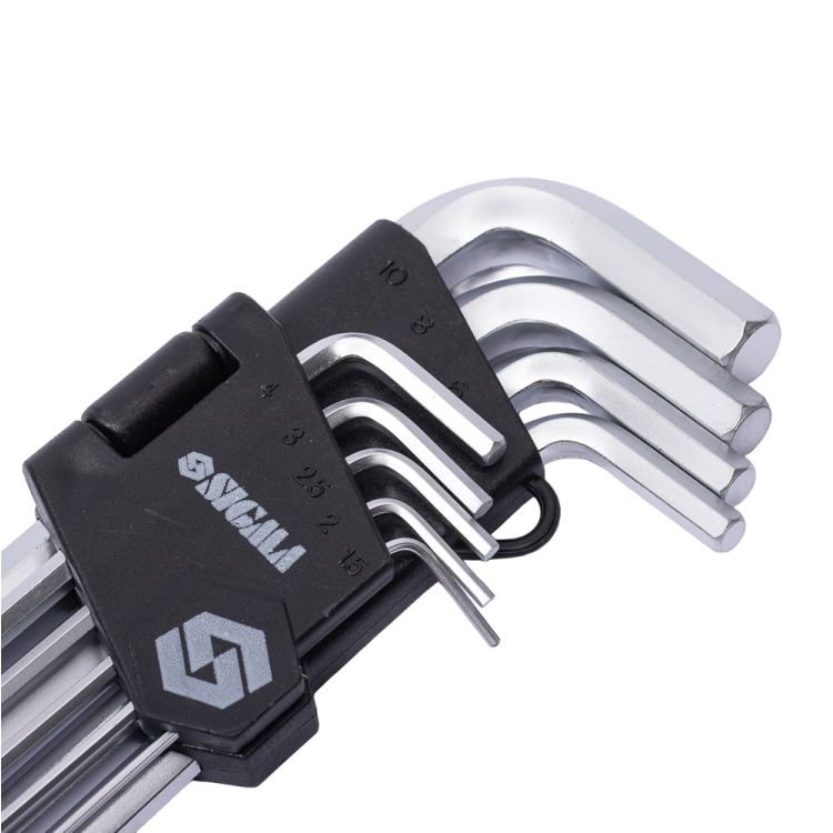 Ключі шестигранні 9шт 1,5-10мм CrV (середні куля) Sigma (4022121) - 3