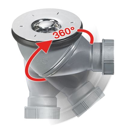 Сифон для душового піддону James Ø90мм WIRQUIN (9544401) - 2