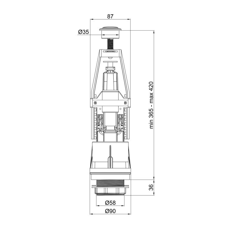 Сливной механизм для унитаза Lidz (WHI) 60 02 K001 00 - 2