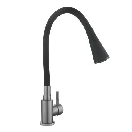 Змішувач для кухні Lidz Aria 015F31 (k35) з гнучким виливом LDARI015F31BGRP49566 Graphite/Black - 4
