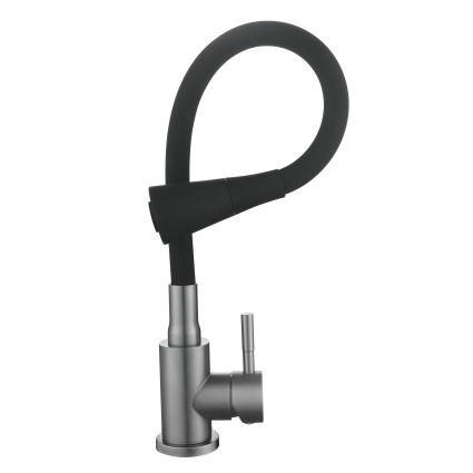 Змішувач для кухні Lidz Aria 015F31 (k35) з гнучким виливом LDARI015F31BGRP49566 Graphite/Black - 5