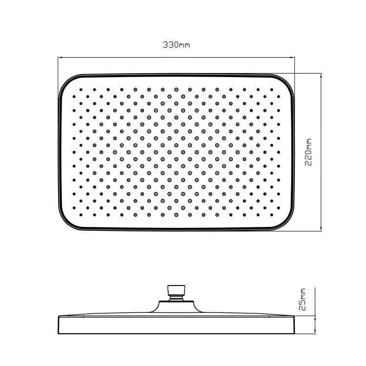 Лійка для верхнього душу Qtap Hlavova 330x330 мм прямокутна QTHLA107CRM45944 Chrome - 2