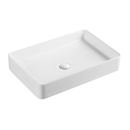 Умывальник накладной 600x405x110 Tern прямоугольный с донным клапаном WHITE Qtap - 1