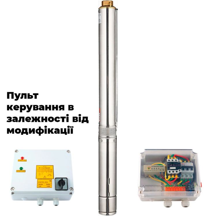 Відцентровий Насос свердловинний 380В 4.0 кВт H 170(110)м Q 180(130)л/хв Ø102мм AQUATICA (DONGYIN) (7771563) - 1