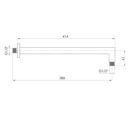 Держатель лейки подкл. со стены 1/2&amp;quot; IMPRESE SQH01-390 - 2