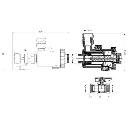 Фільтр-дешламатор Thermo Alliance Forte 3/4&amp;quot;, кутовий (магнітний шламоуловлювач) TAF420G20 - 2