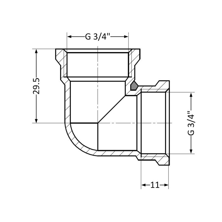 Кутик 3/4&amp;quot;В х 3/4&amp;quot;В (желт.) SD41820 SD Plus - 2
