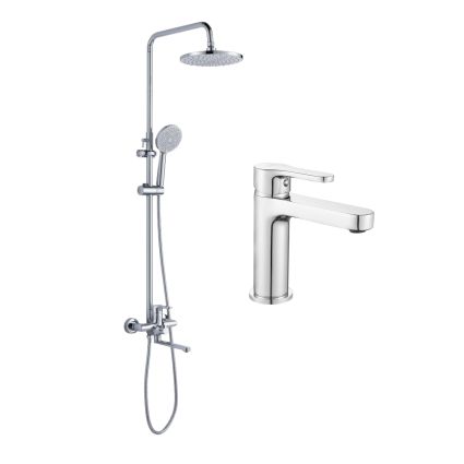 Акційний набір Lidz:Astra 001F Змішувач для раковини LDAST001FCRM48085+Astra 1030 Душова система універсальна на три споживачі LDAST1030CRM48086 - 1