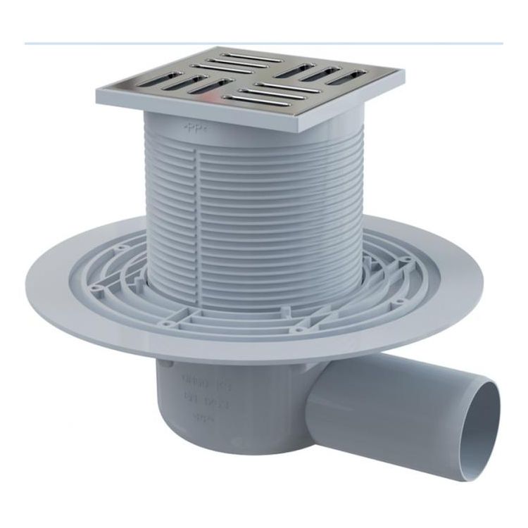 APV101 Трап зливний 105x105/50мм б.п. метал гидрозатв.мокр Alca Plast - 1