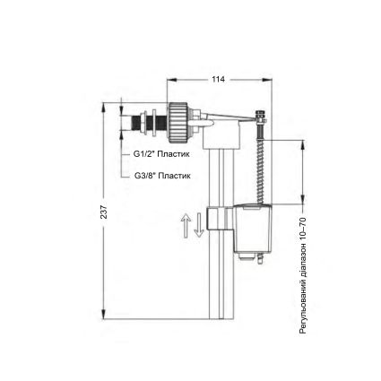 Клапан Lidz LT03 бічної подачі 1/2 та 3/8 - 2