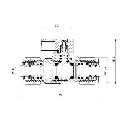 Кран кульовий обтискний SD Forte 16 SF263W15 - 2