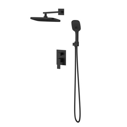 Душова система для душу Qtap Gemini прихованого монтажу на два споживача QTGEM113BLM45697 Black Matt - 1