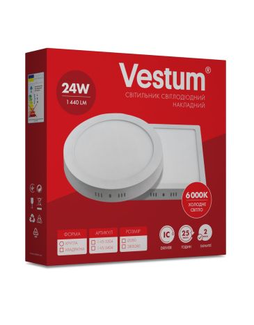 Світильник LED накладний круглий Vestum 24W 6000K 220V - 3