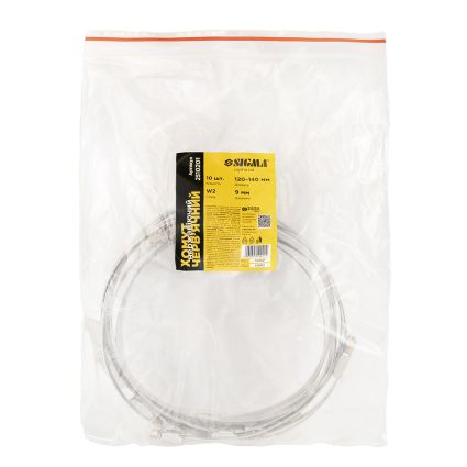 Хомут черв'ячний нержавіючий 9мм D120-140мм 10шт Sigma (2510201) - 5