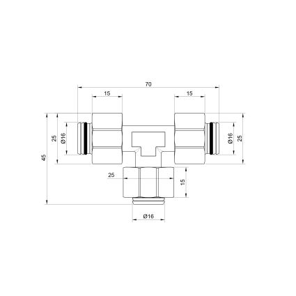 Тройник металлопл 16*16*16 SD158W161616 SD Plus - 2
