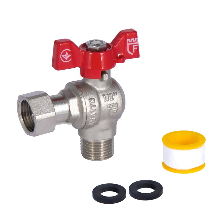 Кран кульовий кутовий з накидною гайкою Forte 224W 1/2в х 1/2н SF224W15 - 5