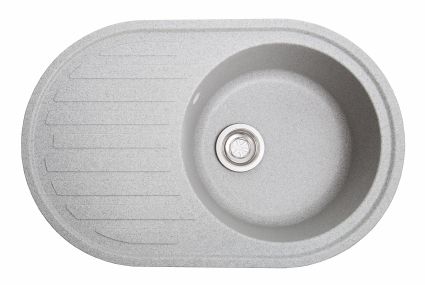 Мийка SOLID Elegant 770*500 сіра зі штучного каменю, з сіфоном - 1